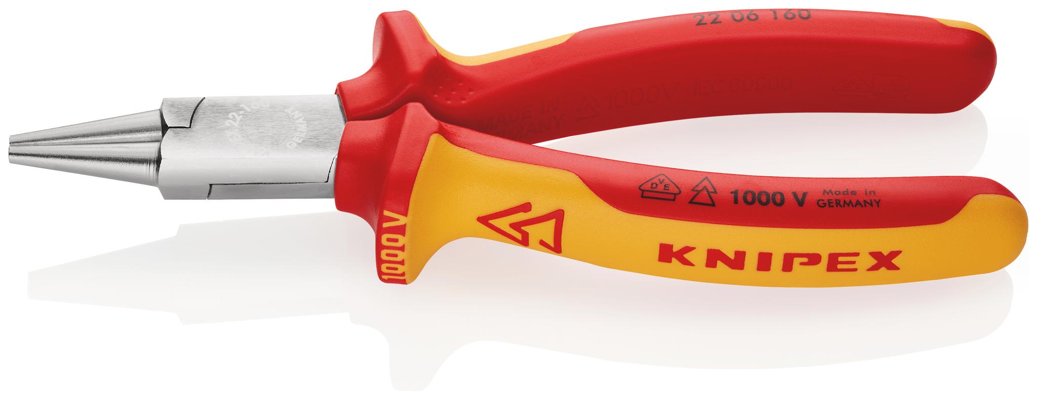 Produktfoto 1 von Knipex 20 06 Elektronik-Greifzange / Backen 30mm, gebogen 160 mm VDE