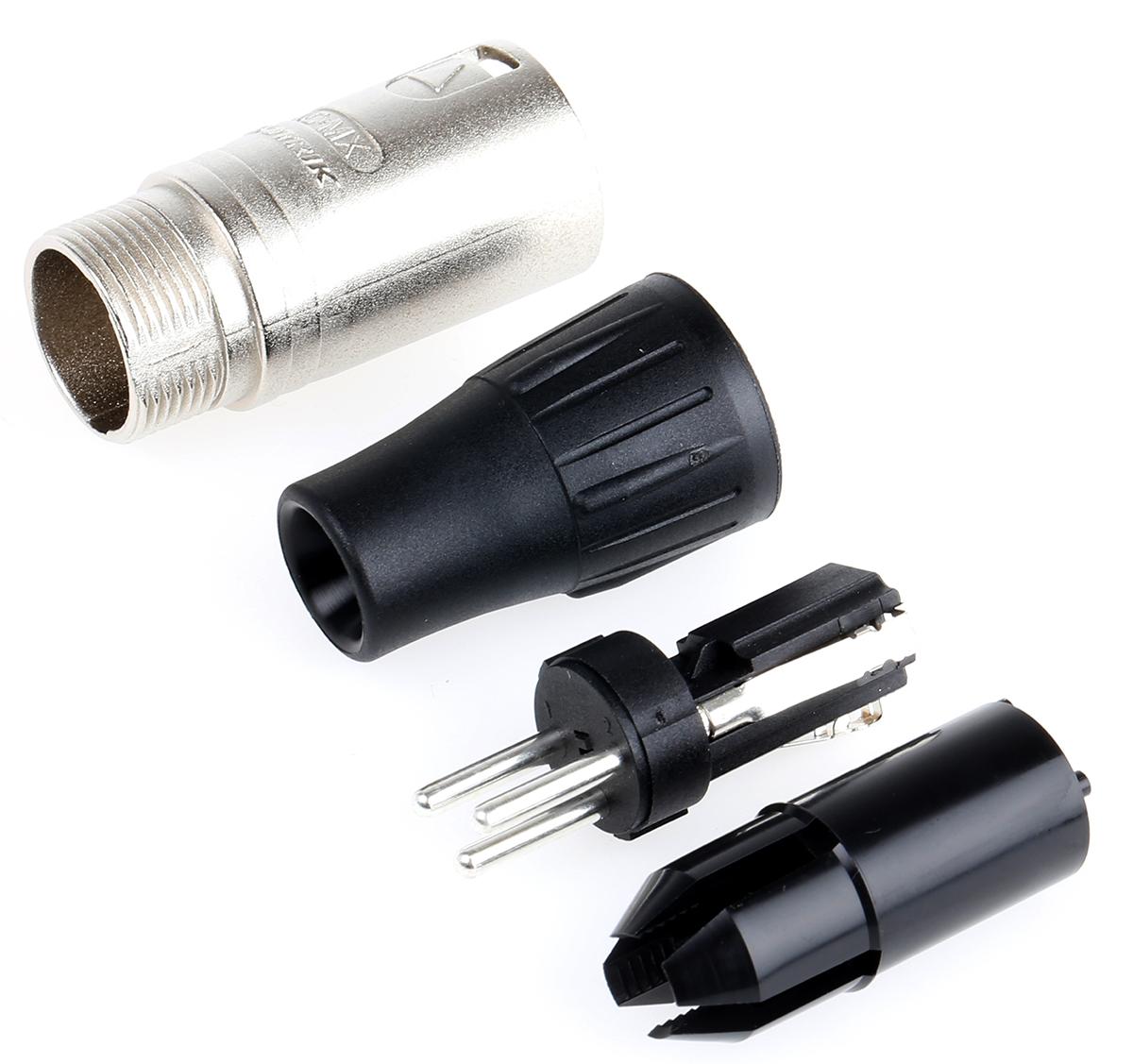 Neutrik Stecker gerade 3-polig Kabelmontage vergoldet XLR-Steckverbinder