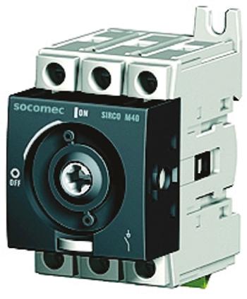 Socomec SIRCO M Trennschalter 3-polig 100A Blau IP 20 45kW 690V ac 3-phasig SIRCO Schließer / 3 Öffner (Hilfskontakt)