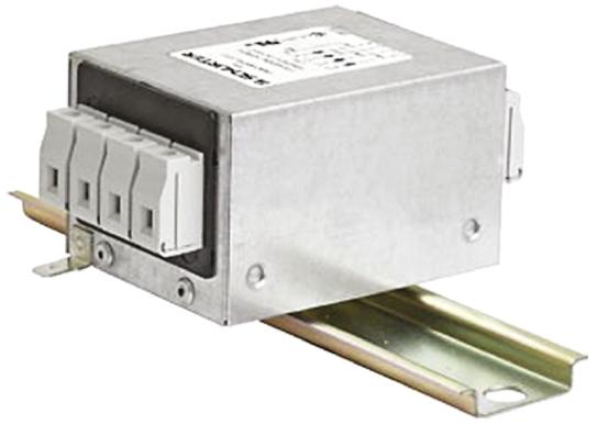 Produktfoto 1 von Schurter FMAC RAIL Entstörfilter, 480 V ac, 20A, DIN-Schiene 0.08W, Schraub, 3-phasig >0,5 mA / 50 → 60Hz