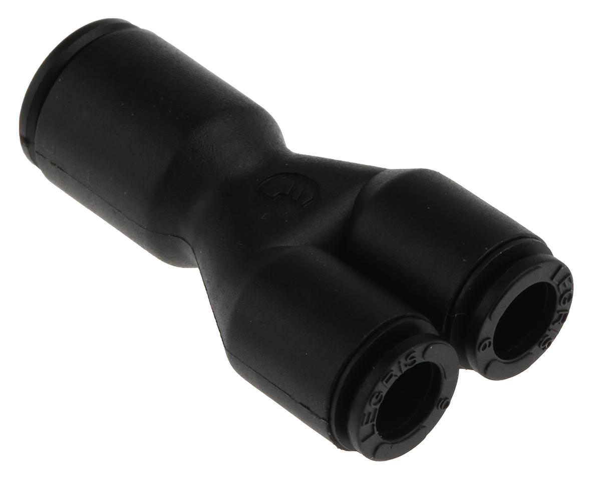 Legris LF3000 Y-Einsteckadapter, Rohr-zu-Rohr, Nylon glasfaserverstärkt, 20 bar