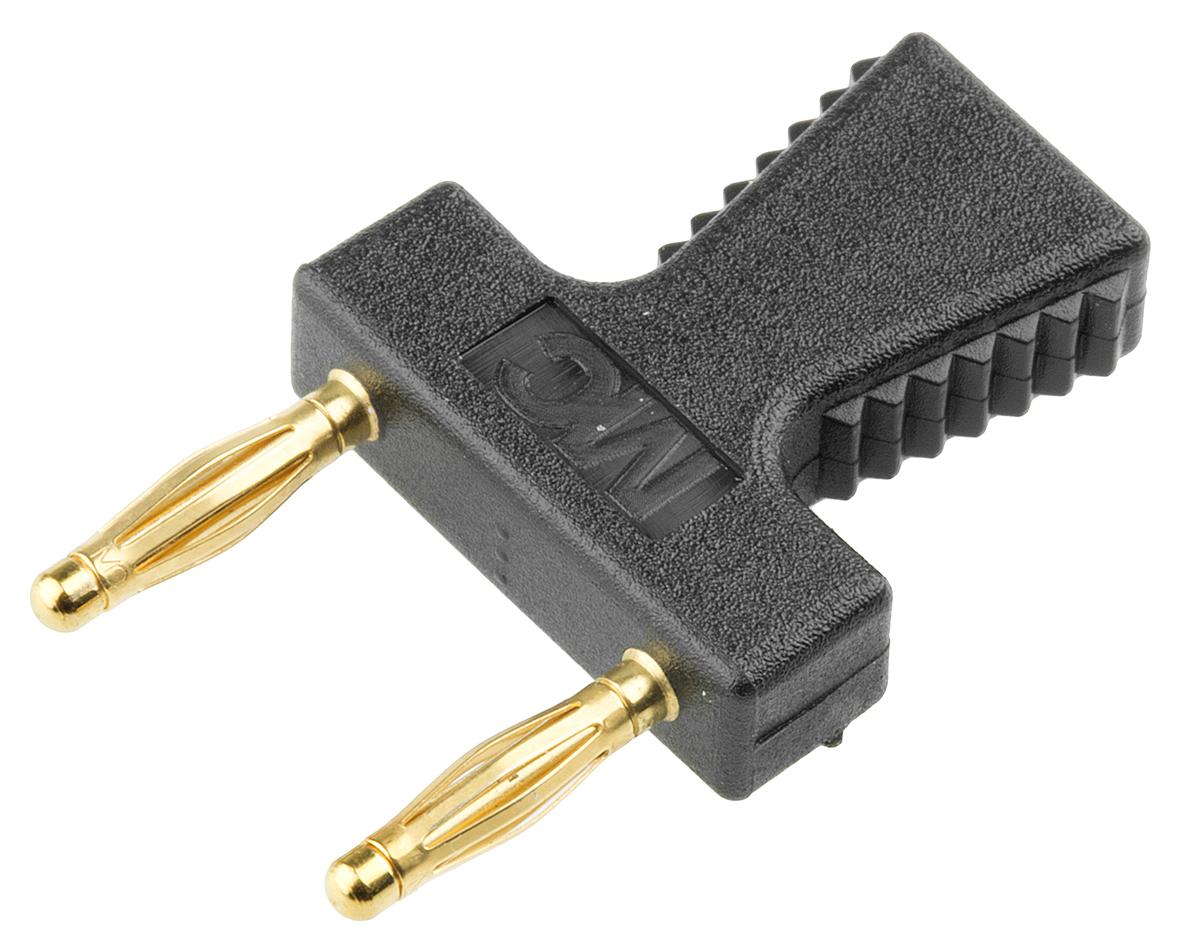 Staubli KS2 Stecker Schwarz Jumper Steckbrücke 2-polig, Raster 12mm, Länge 18.5mm, Oben geschlossen, Ziehgriff