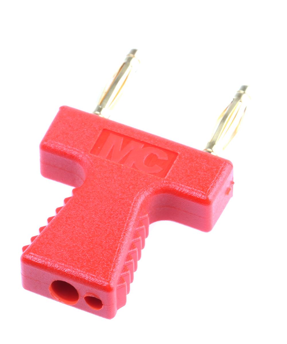 Staubli KS2 Stecker Rot Jumper Steckbrücke 2-polig, Raster 12mm, Länge 18.5mm, Oben geschlossen, Ziehgriff