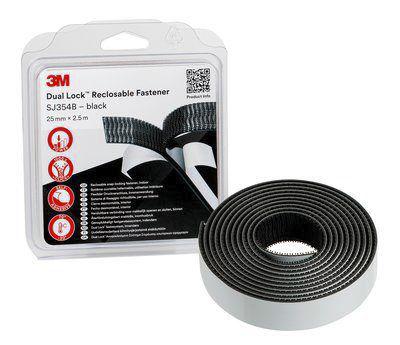 Produktfoto 1 von 3M SJ3540 Dual Lock™ Klettverschluss Klettband, 25mm x 2.5m, Schwarz