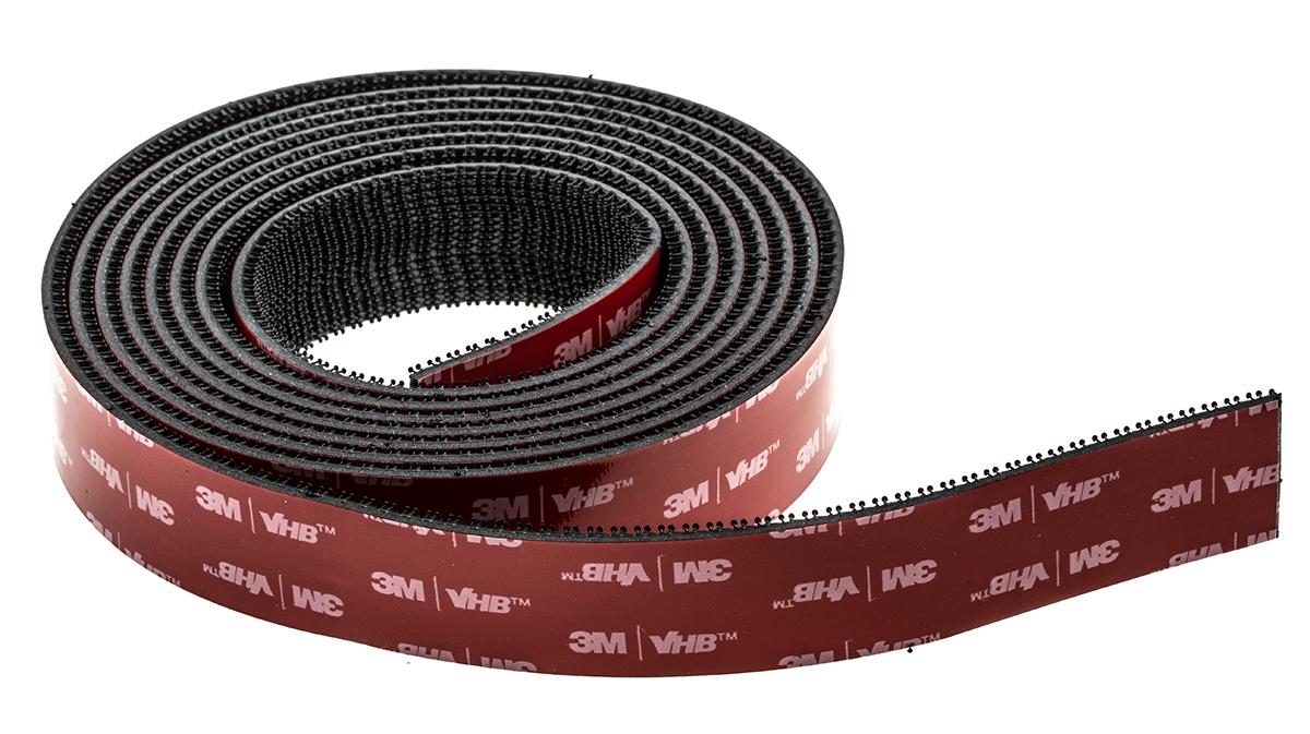 Produktfoto 1 von 3M SJ3870 Druckverschluss Klettband, 25mm x 2.5m, Schwarz