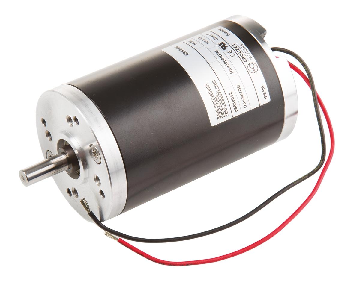 Crouzet Bürstenmotor bis 180 mNm, 24 V dc / 102 W, Wellen-Ø 8mm x 130.5mm