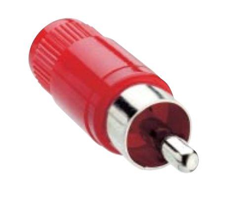 Lumberg Stecker Abgewinkelt Rot Cinchstecker, Kontakt vernickelt, 34 V ac/dc / 2A, Kabelmontage