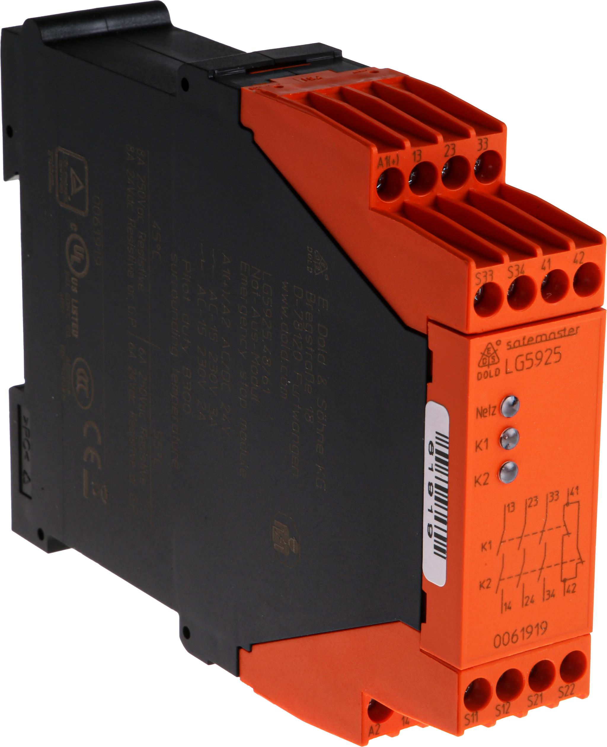 Produktfoto 1 von Dold Safemaster LG 5925 Ausgangsmodul, 24 VAC/DC 3 Schließer/Öffner / 1,5 W, 3,7 VA