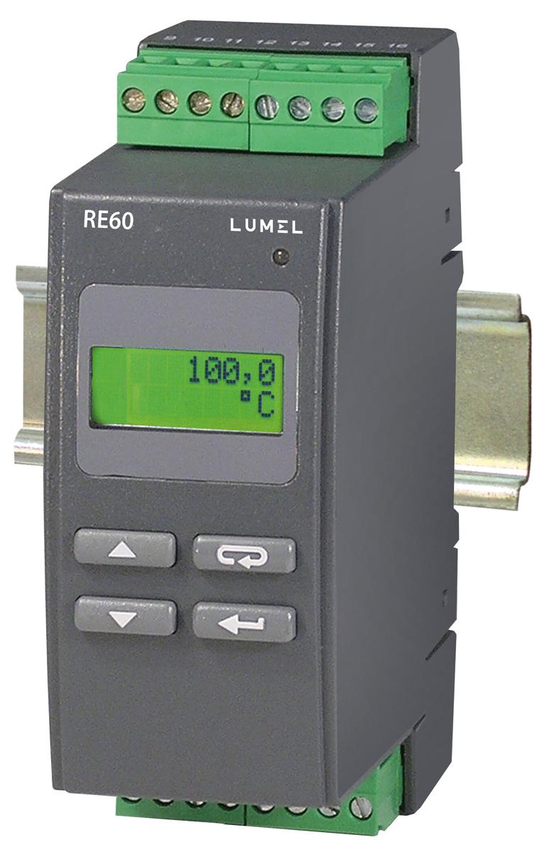 Produktfoto 1 von Lumel RE60 PID Temperaturregler DIN-Hutschiene, 3 x Alarm, Relais Ausgang/ Pt100 Eingang, 230 V ac, 45 x 120mm