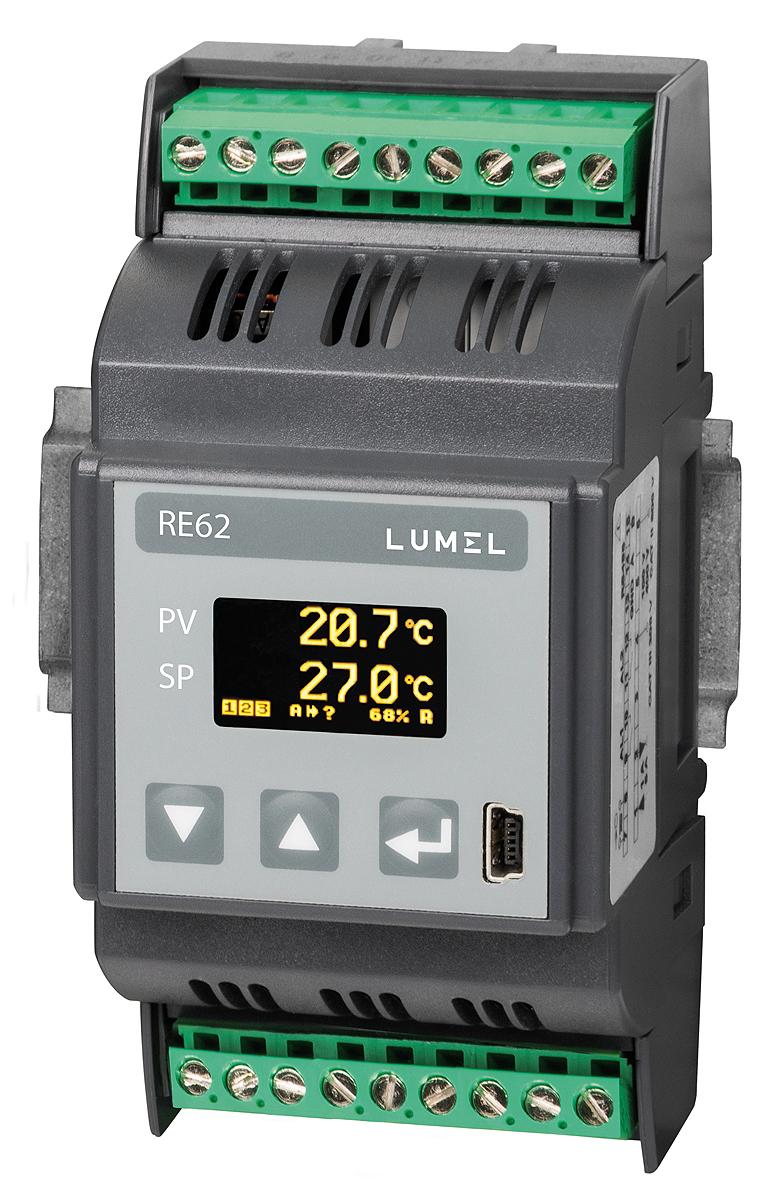 Lumel RE62 PID Temperaturregler DIN-Hutschiene, 1 x Stromstärke Ausgang/ Thermoelement Typ J, Thermoelement Typ K,