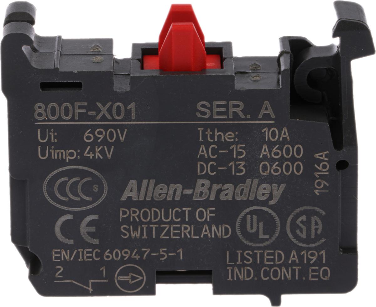 Produktfoto 1 von Allen Bradley Kontaktblock, 1 Öffner für Serie 800FM