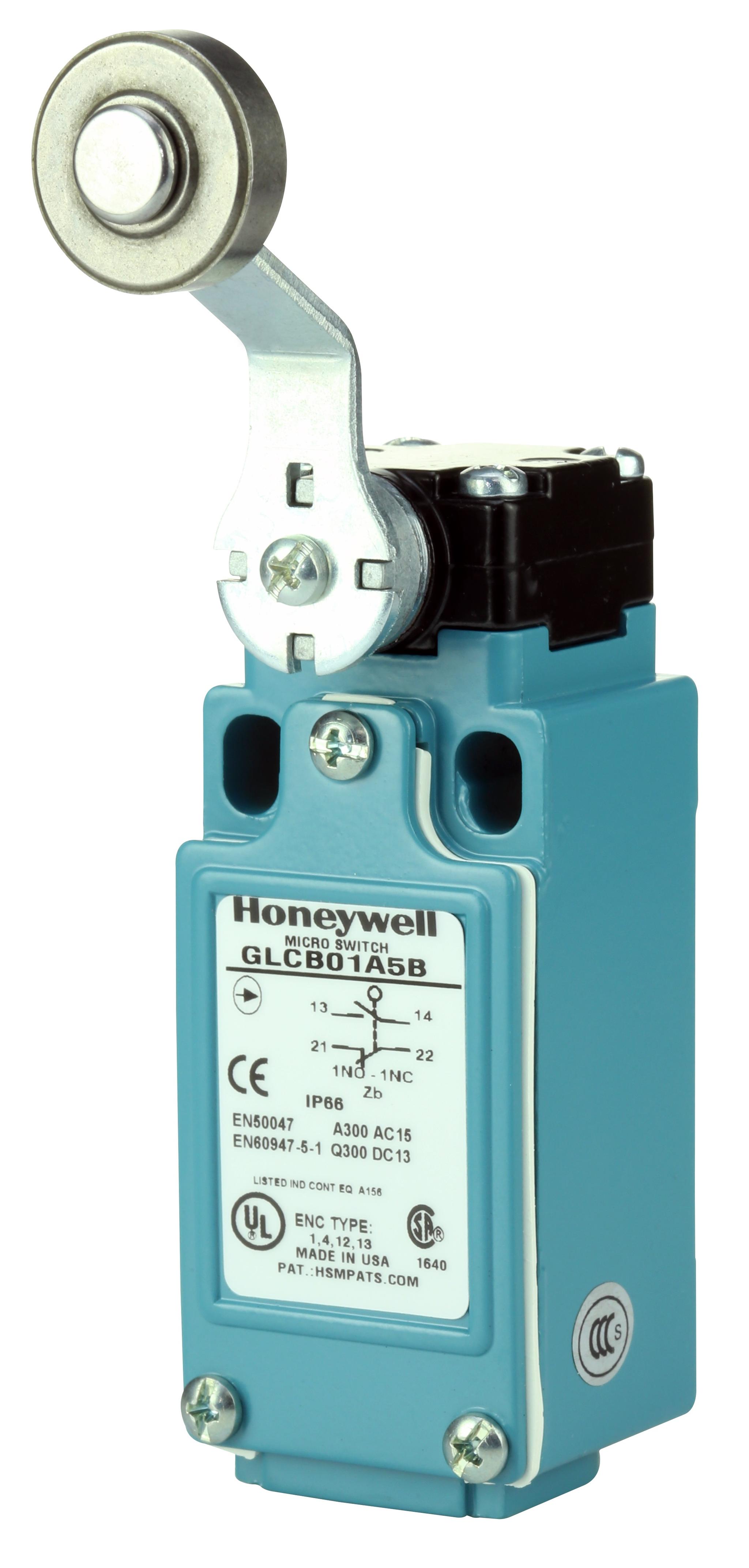 Produktfoto 1 von Honeywell Endschalter, Rollenhebel, 1-poliger Wechsler, 1 Öffner / 1 Schließer, IP 67, Zinkdruckguss, 10A