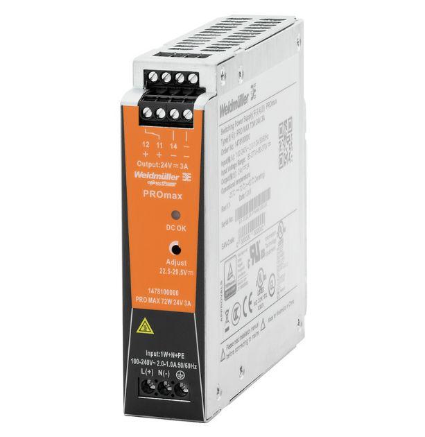 Produktfoto 1 von Weidmüller PRO MAX DIN-Schienen Netzteil 72W, 85 → 277V ac, 24V dc / 3A