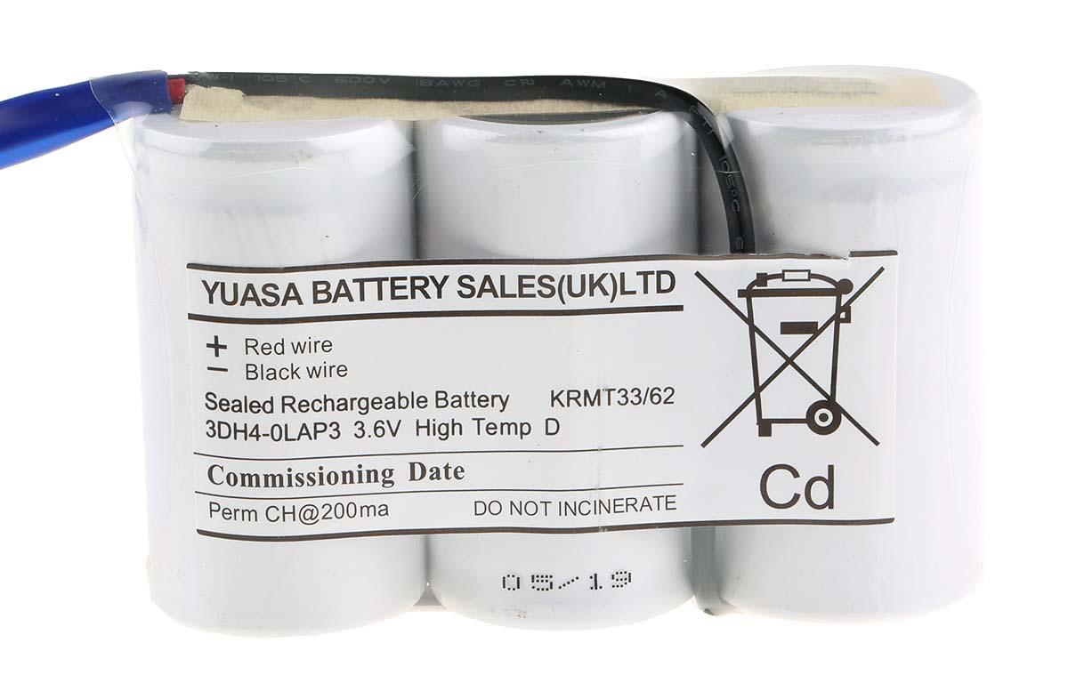 Produktfoto 1 von Yuasa YU-Lite NiCd NiCd Akkupack, 3-Zellen D 3.6V / 4Ah, Draht-Anschluss