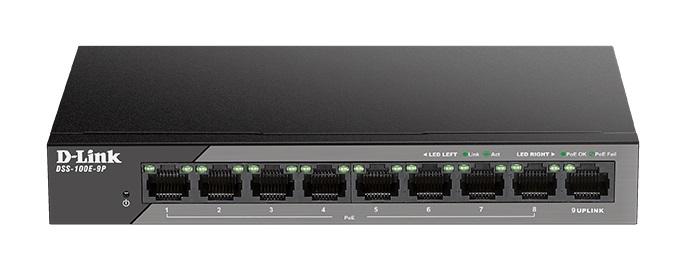 Produktfoto 1 von D-Link DSS-100E Ethernet-Switch PoE 9-Port Unmanaged