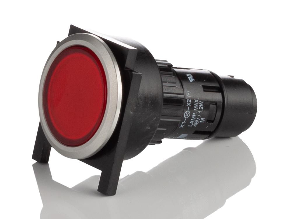 EAO Leuchtmelder 61 Rot, Ausschnitt-Ø 16mm LED Tafelmontage IP 65 Schraub