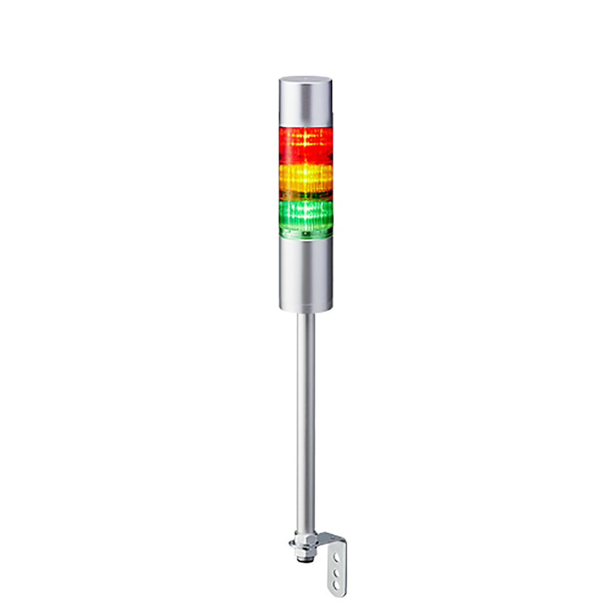 Produktfoto 1 von Patlite LR6 LED Signalturm 3-stufig mehrfarbig LED Rot/Gelb/Grün + Summer Blitz, Dauer 538.5mm Multifunktion