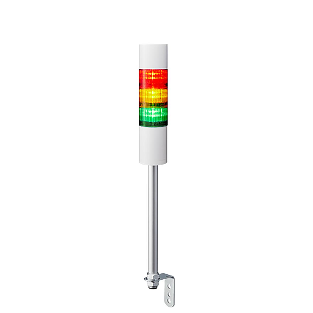 Produktfoto 1 von Patlite LR6 LED Signalturm 3-stufig mehrfarbig LED Rot/Gelb/Grün + Summer Blitz, Dauer 538.5mm Multifunktion