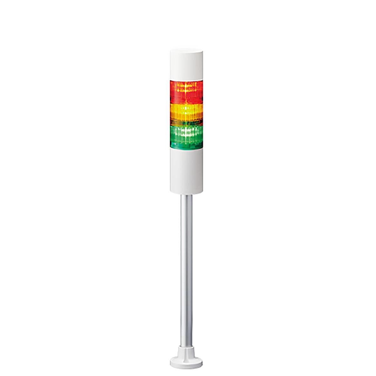 Produktfoto 1 von Patlite LR6 LED Signalturm 3-stufig mehrfarbig LED Rot/Gelb/Grün + Summer Blitz, Dauer 543.5mm Multifunktion