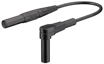 Produktfoto 1 von Staubli Messleitung 4mm Stecker / Stecker, Schwarz PVC-isoliert 1m, 1kV / 19A CAT III 1000V