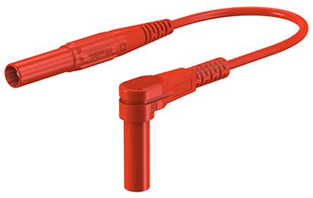 Produktfoto 1 von Staubli Messleitung 4mm Stecker / Stecker, Rot PVC-isoliert 1m, 1kV / 19A CAT III 1000V