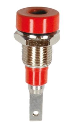 Produktfoto 1 von Stäubli 2mm Bananenbuchse Rot, Kontakt versilbert, 30 V, 60V dc / 10A Flachstecker