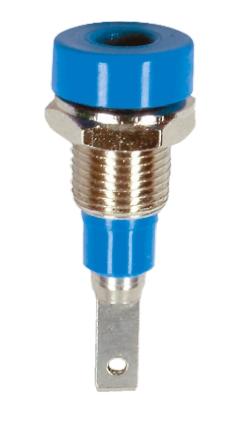 Produktfoto 1 von Stäubli 2mm Bananenbuchse Blau, Kontakt versilbert, 30 V, 60V dc / 10A Flachstecker