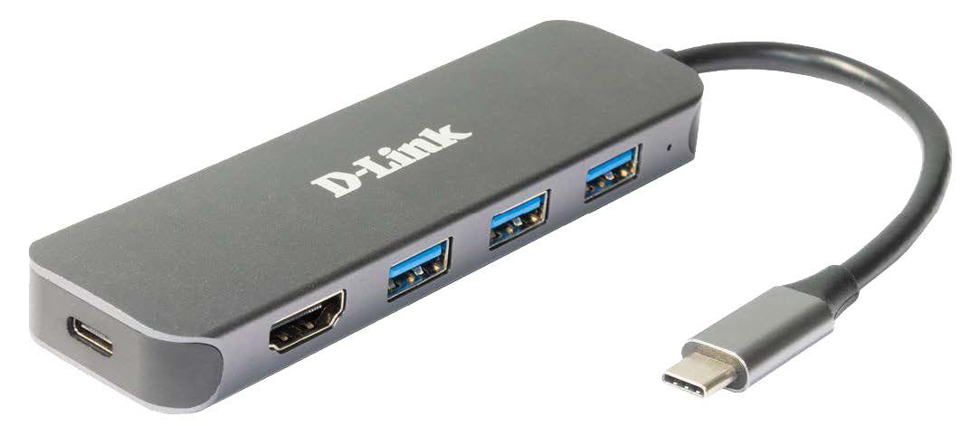 Produktfoto 1 von D-Link, USB 1.1, USB 2.0, USB 3.0 USB-C-Hub, 4 USB Ports, USB C, USB, USB-Bus, 118 x 35 x 13.5mm