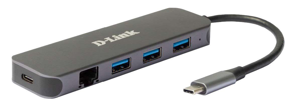 Produktfoto 1 von D-Link, USB 1.1, USB 2.0, USB 3.0 USB-C-Hub, 4 USB Ports, USB C, USB, USB-Bus, 118 x 35 x 13.5mm