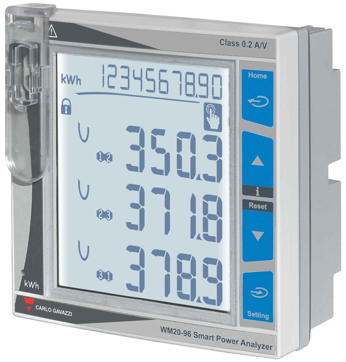 Gavazzi LCD Einbaumessgerät für Leistung H 96mm B 96mm 1st line: 102nd, 3rd and 4th line: 4-Stellen T. 49mm