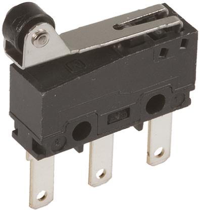 Produktfoto 1 von Panasonic Mikroschalter Rollenhebel-Betätiger Flachstecker, 5 A @ 250 V ac, 1-poliger Wechsler 0,59 N -25°C - +85°C