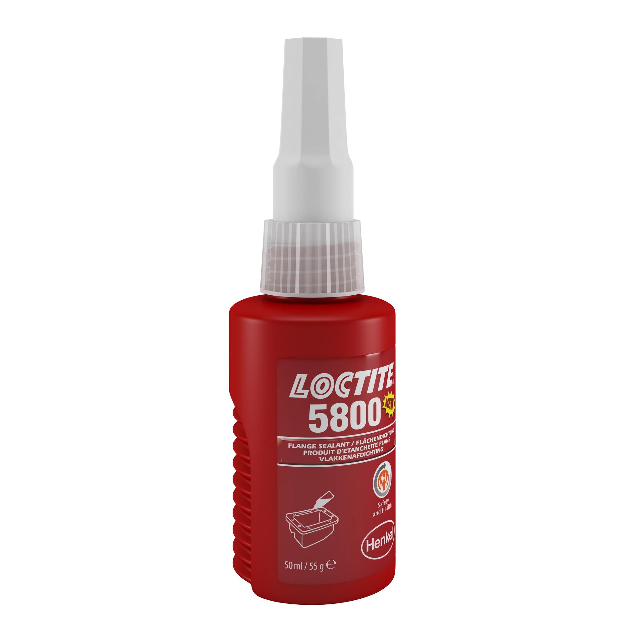 Produktfoto 1 von Loctite 5800 Gewindedichtmittel anaerob Flüssig Rot, Flasche 50 ml, -55°C → +180°C