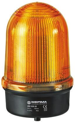 Werma BM 280, LED Blitz Signalleuchte Gelb, 24 V dc, Ø 142mm x 218mm