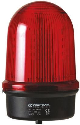 Produktfoto 1 von Werma BM 280, LED Blitz Signalleuchte Rot, 24 V dc, Ø 142mm x 218mm