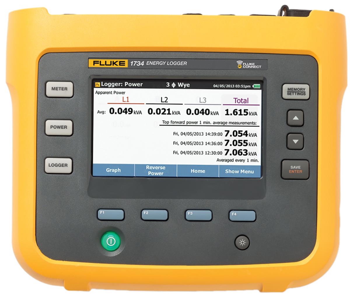 Produktfoto 1 von Fluke Strom, Spannung, Frequenz, Oberwellen Energiemesser und -Logger, 1000V, -10°C → +50°C / 95%RH