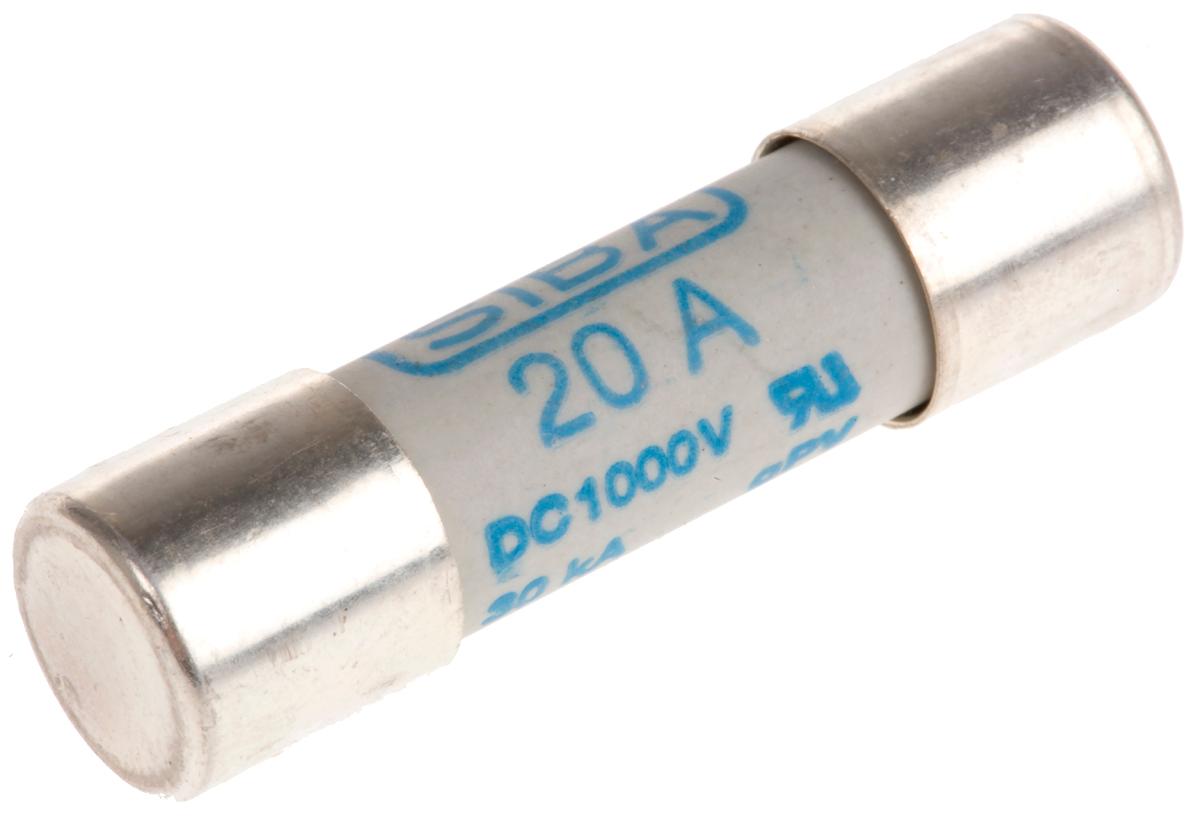 Produktfoto 1 von SIBA URZ Feinsicherung / 20A 10 x 38mm 1kV dc Keramik gPV