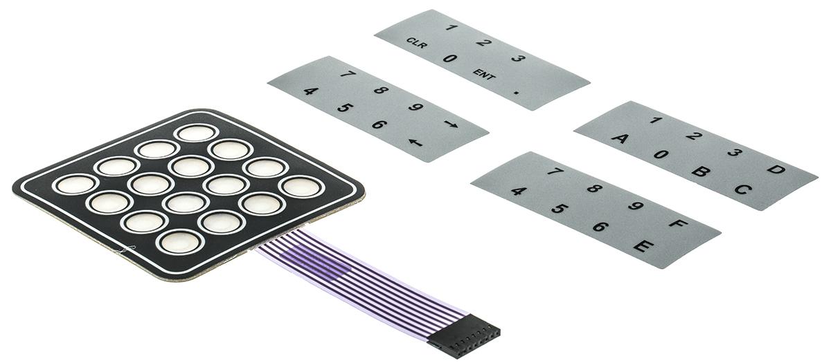 Produktfoto 1 von APEM Membrantastenfeld (4 x 4) 16-Tasten Matrix