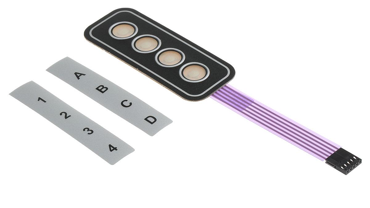APEM Membrantastenfeld (4 x 1) 4-Tasten Matrix