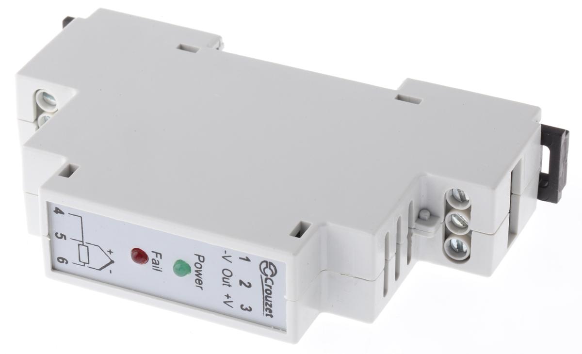 Crouzet Signalwandler, Temperaturwandler 24V dc, Thermoelement 0 → 600°C EIN / Spannung 0 → 10V dc AUS