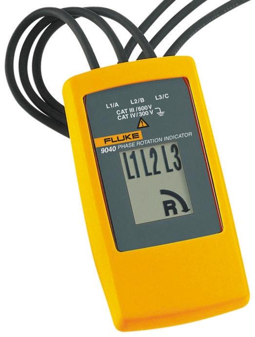 Produktfoto 1 von Fluke 9040, LCD Drehfeldrichtungsanzeiger mit Prüfspitze, 300 V, 600 V CAT III, CAT IV