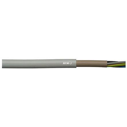 Produktfoto 1 von Lapp NYM-J Netzkabel, 5-adrig Grau x 2,5 mm² /Ø 11.5mm 25 A,  50m, 500 V, PVC