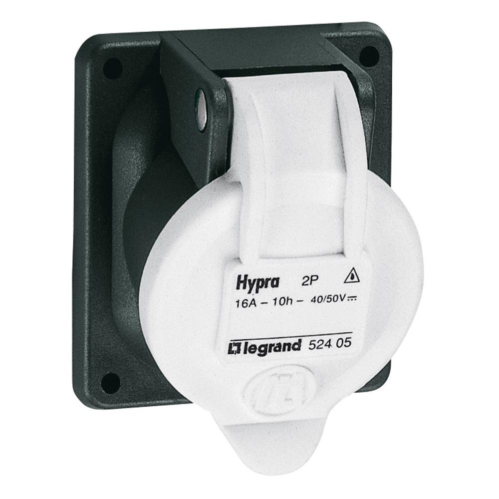 Produktfoto 1 von Legrand Hypra Leistungssteckverbinder Buchse Weiß 2P, 50 V / 16A IP44