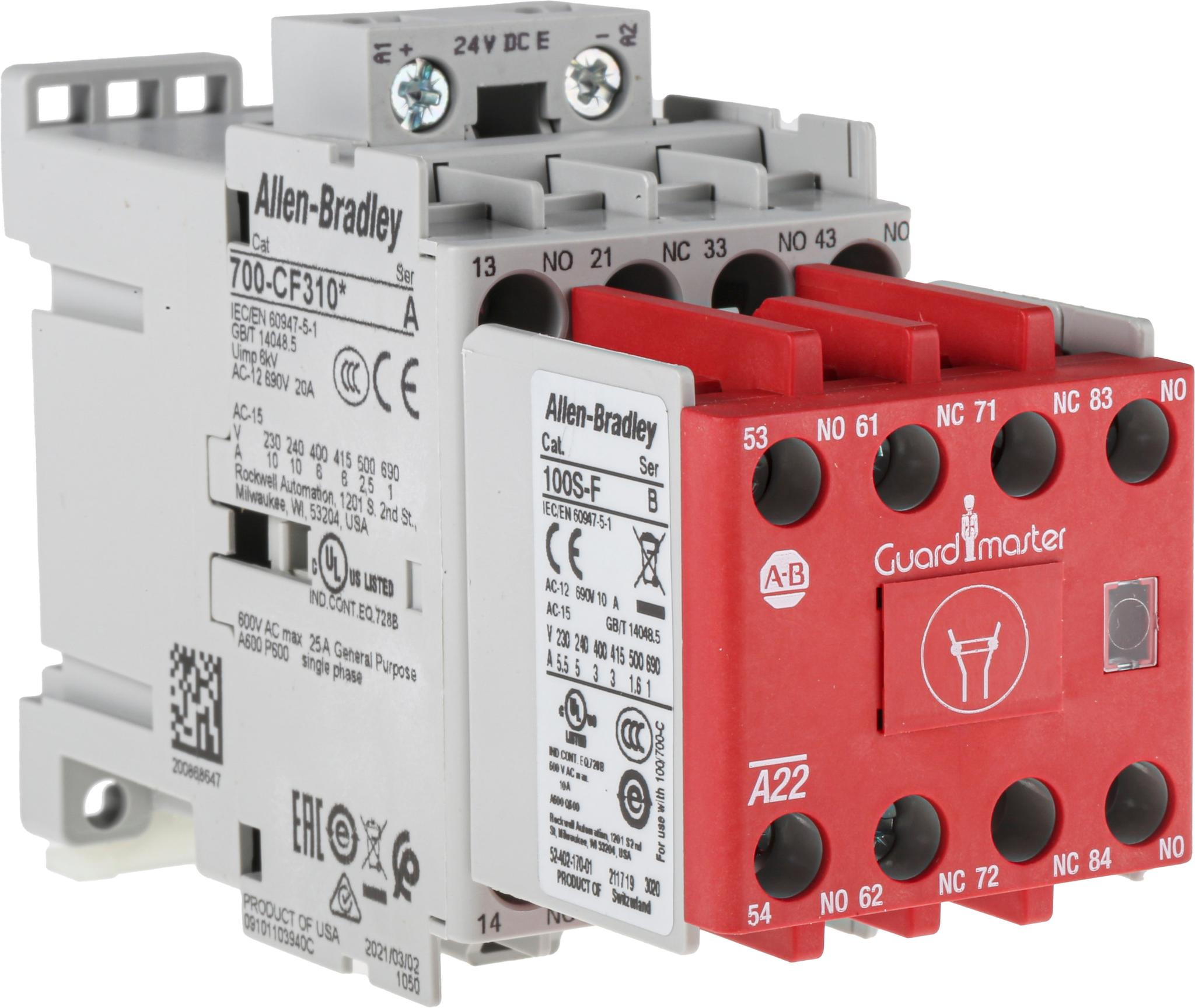 Produktfoto 1 von Allen Bradley 700S-CF Leistungsschütz / 24 V dc Spule, 8 -polig 2 Schließer + 2 Öffner, 3 Schließer + 1 Öffner,