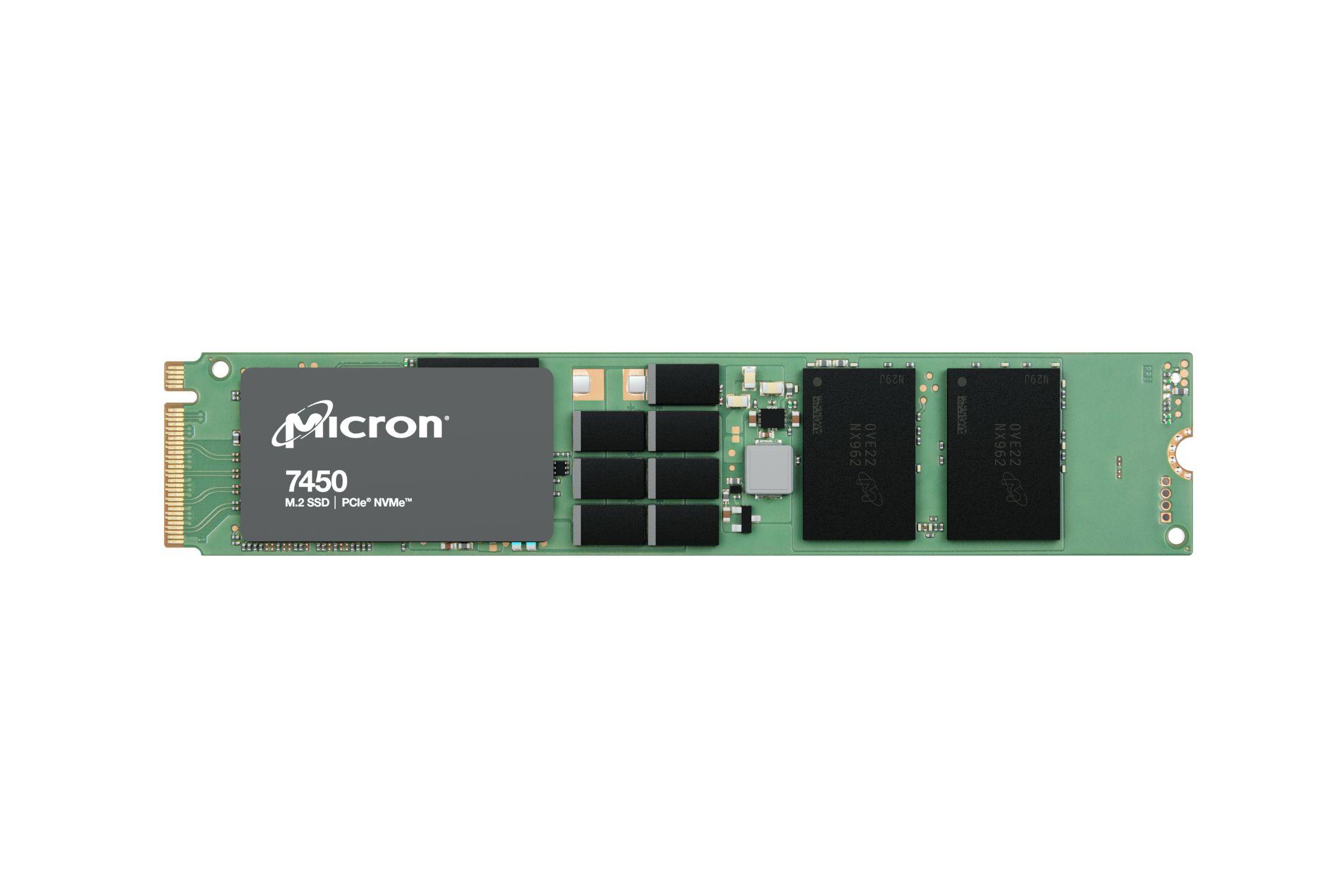 Produktfoto 1 von Micron 7450 PRO, M.2 (22110) SSD NVMe PCIe Gen 4 x 4 , 3D TLC, 1,92 TB, SSD