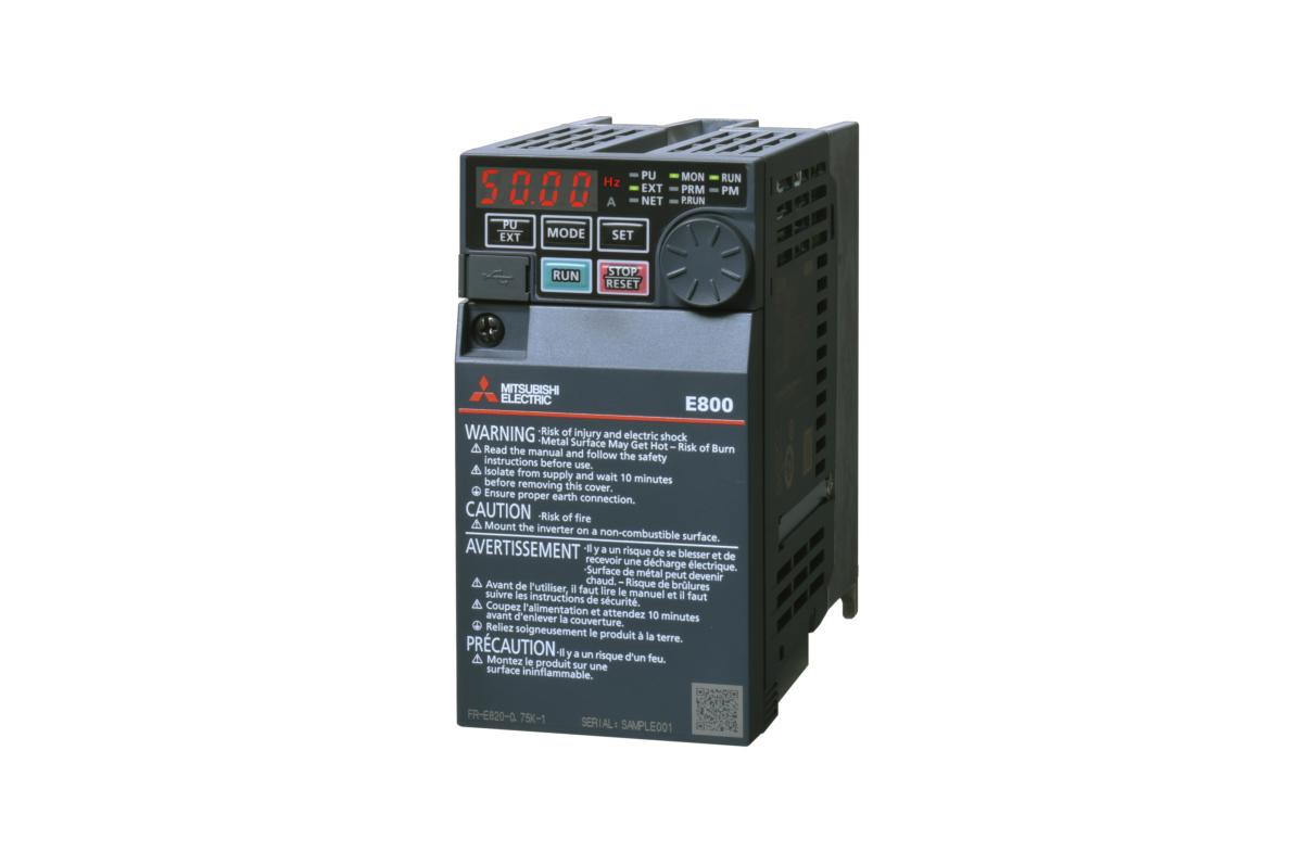 Produktfoto 1 von Mitsubishi FR-E800, 1-Phasen Wechselrichtermodul 0,4 kW, 240 V / 3 A 50Hz für Induktionsmotor, PM-Motor