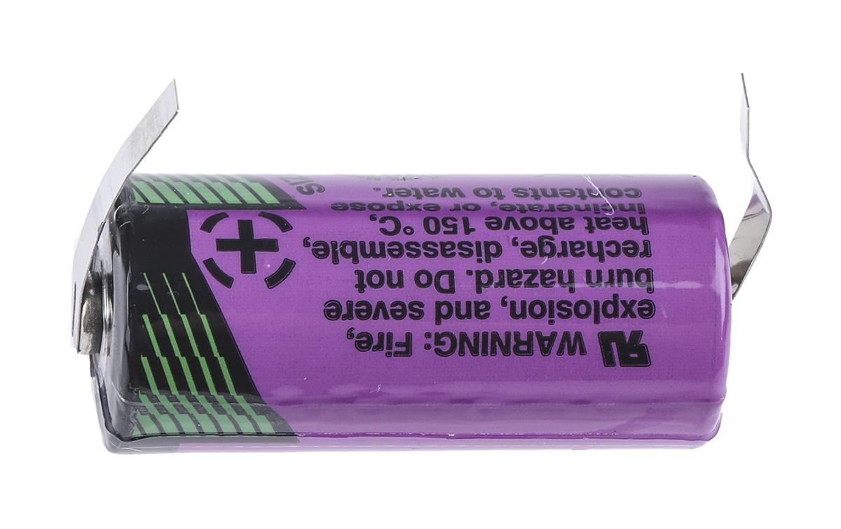 Produktfoto 1 von Tadiran 2/3 AA Batterie, 3.6V / 1.1Ah Li-Thionylchlorid, Fahnen 14.7 (Dia.) x 33.5mm