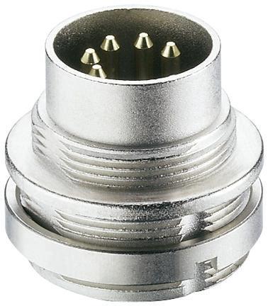 Lumberg DIN-Stecker Gerade 5-polig, 60 V ac / 5A IP68, Lötanschluss Wandmontage