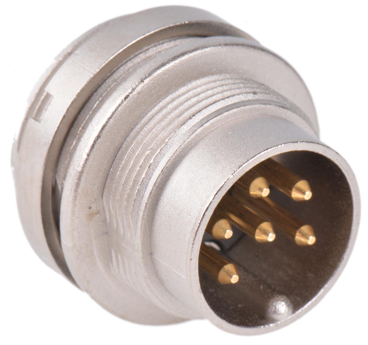 Lumberg DIN-Stecker Gerade 6-polig, 250 V ac / 5A IP68, Lötanschluss Wandmontage