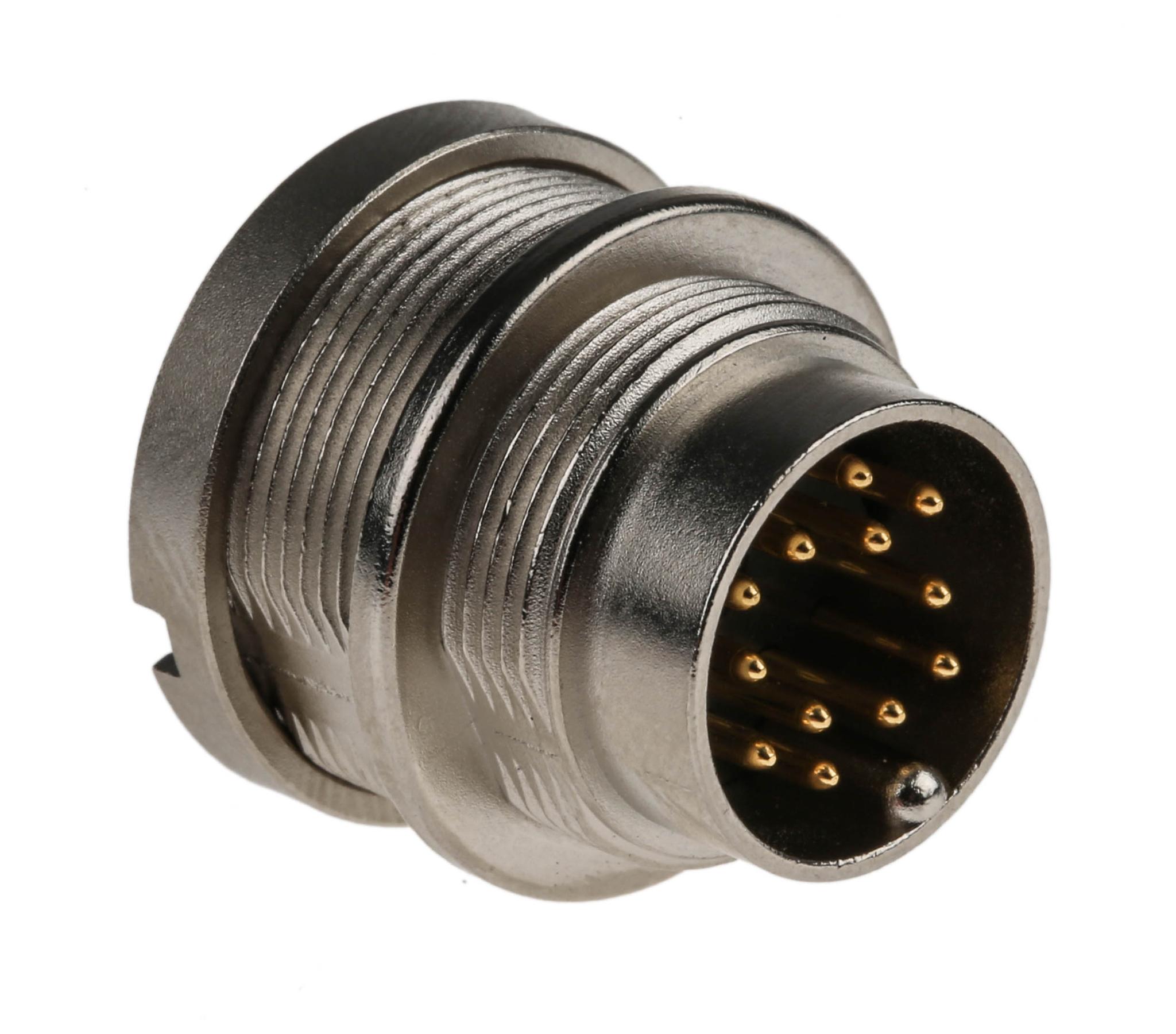 Lumberg DIN-Stecker Gerade 12-polig, 60 V ac / 3A IP68, Lötanschluss Wandmontage