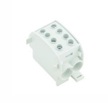 Produktfoto 1 von Weidmüller Schraub Verteilerblock 2-polig , 8 AWG, 300A / 1 kV ac/dc, 600 V, 50 mm², 70 mm², Wemid